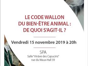 Conférence "Code Wallon du bien être animal"